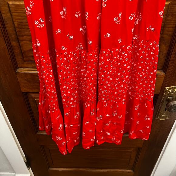 Altar'd State Women's XS Skirt Fleur Floral Maxi Red and Ivory NWT's $74 - Picture 4 of 16